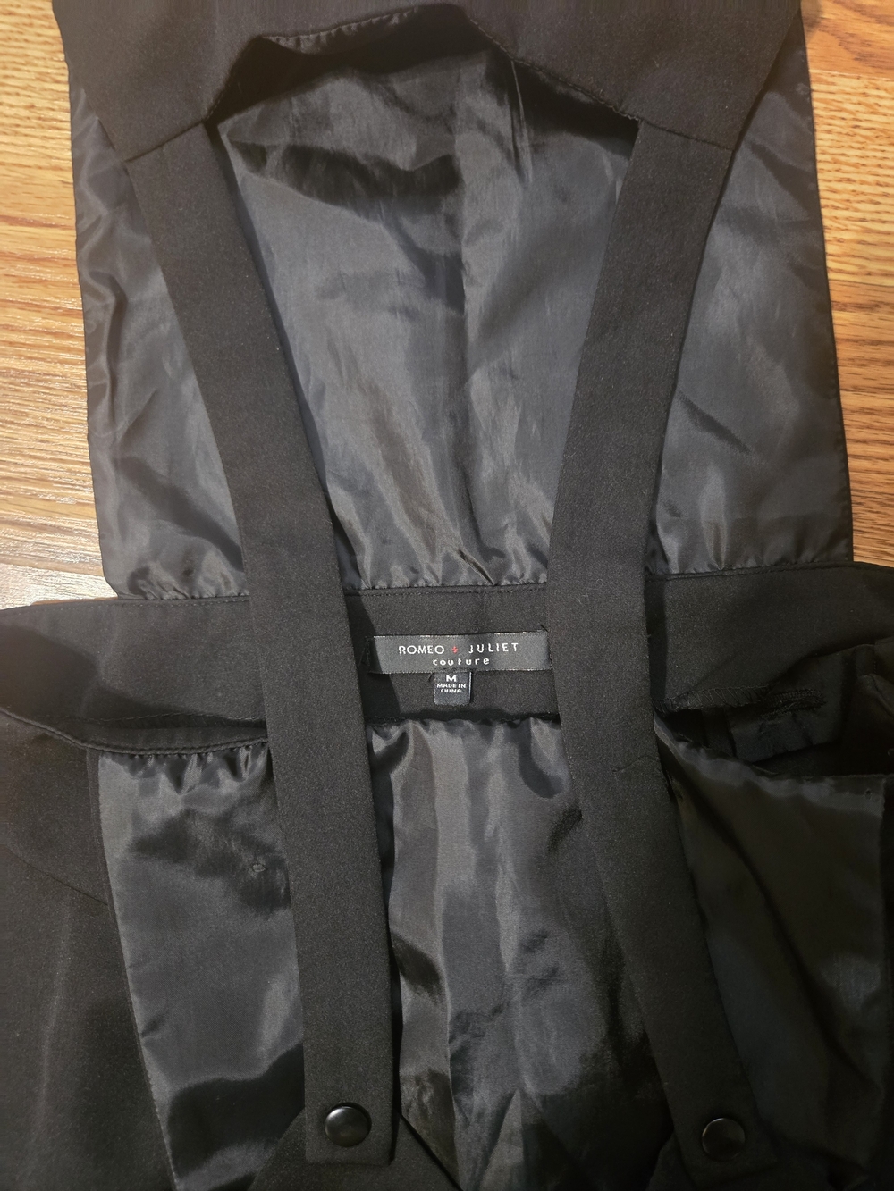 Romeo & Juliet Couture Black Flare Leg Overall Jumpsuit Sz S - Picture 4 of 5